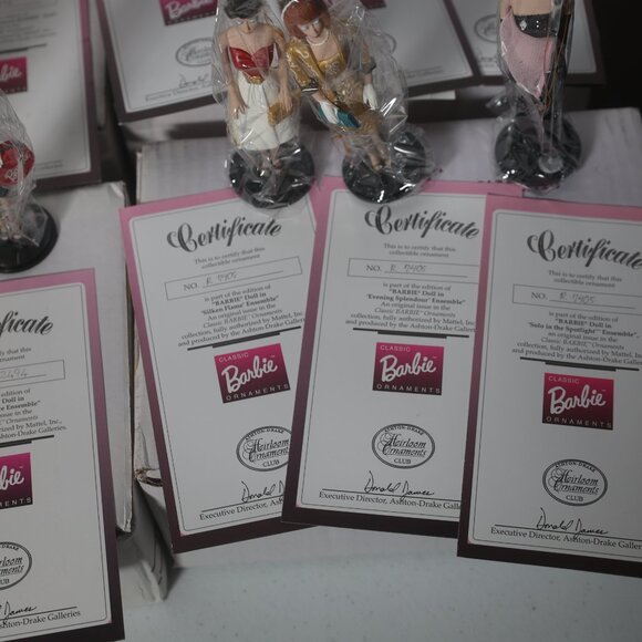 1995 Ashton-Drake Barbie Classic Ornaments Set of 12 with COAs - Picture 6 of 7